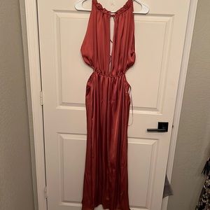 Zara long copper strappy dress